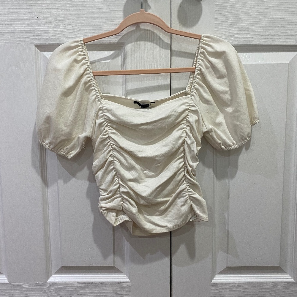 Puff Sleeve Ruched Top